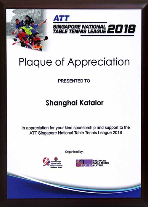 2018新加坡国家乒乓球锦标赛赞助商